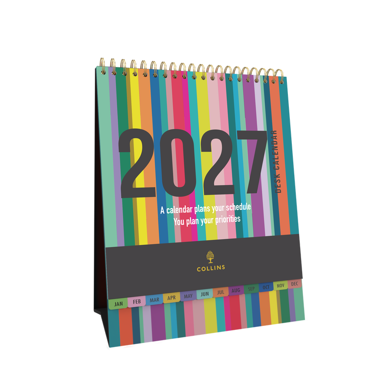 Collins Edge 2027 Desktop Calendar Month to View angled view