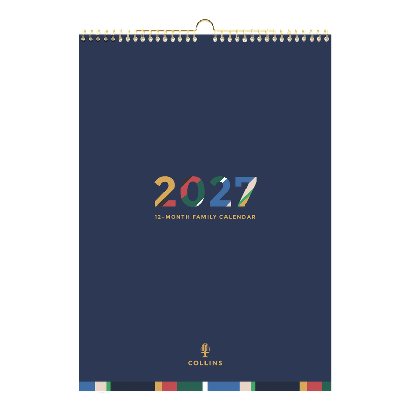 Collins Edge Mira 2027 A3 Wall Calendar Month to View angled view
