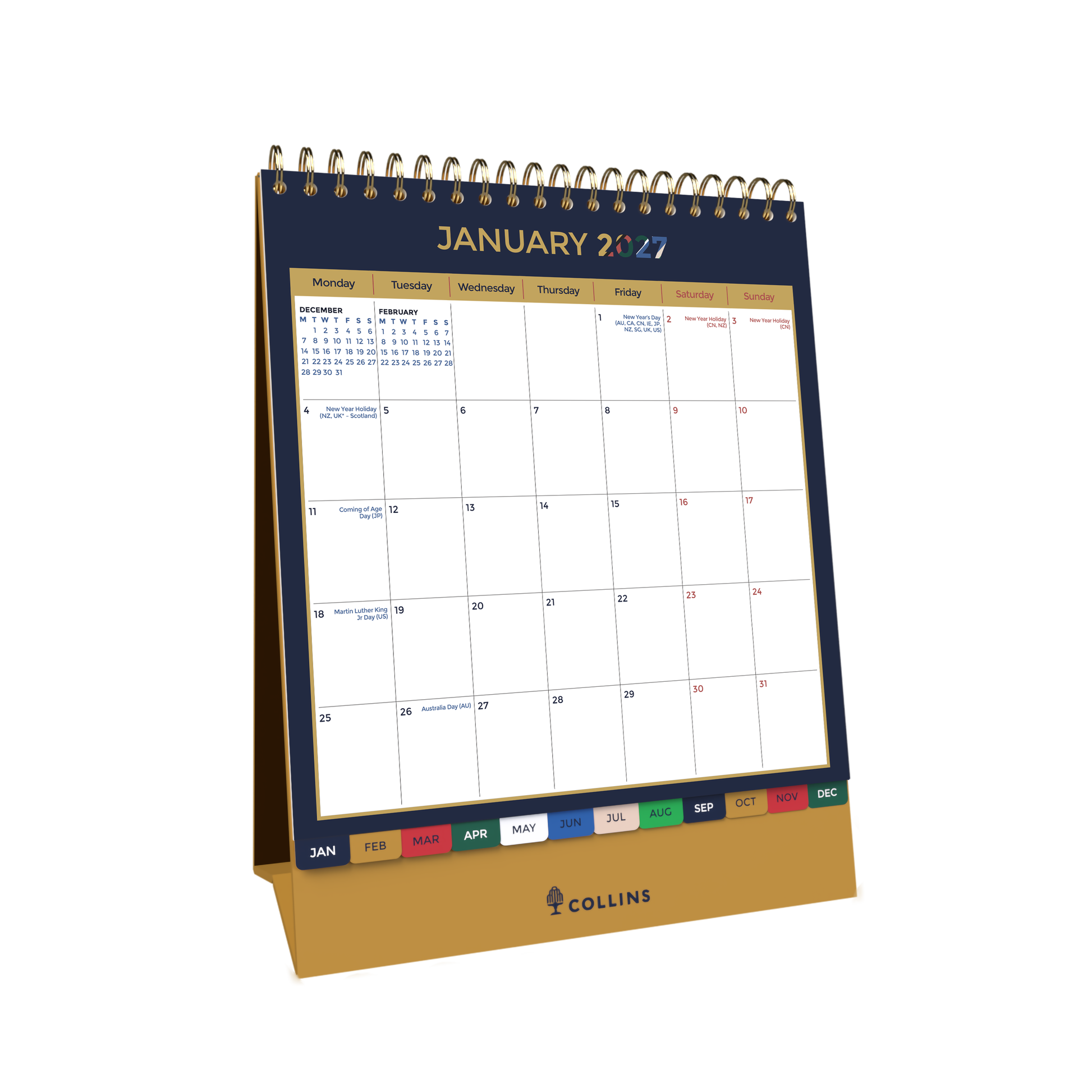 Collins Edge Mira 2027 Desktop Calendar Month to View alternate view