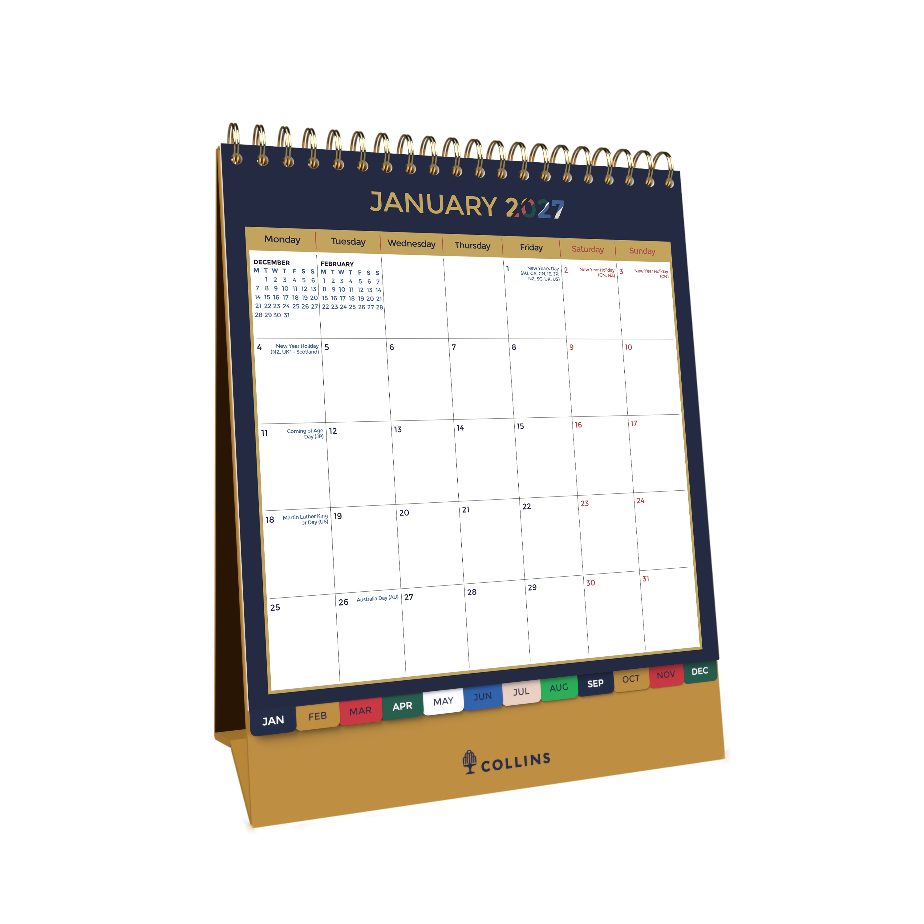 Collins Edge Mira 2027 Desktop Calendar Month to View alternate view