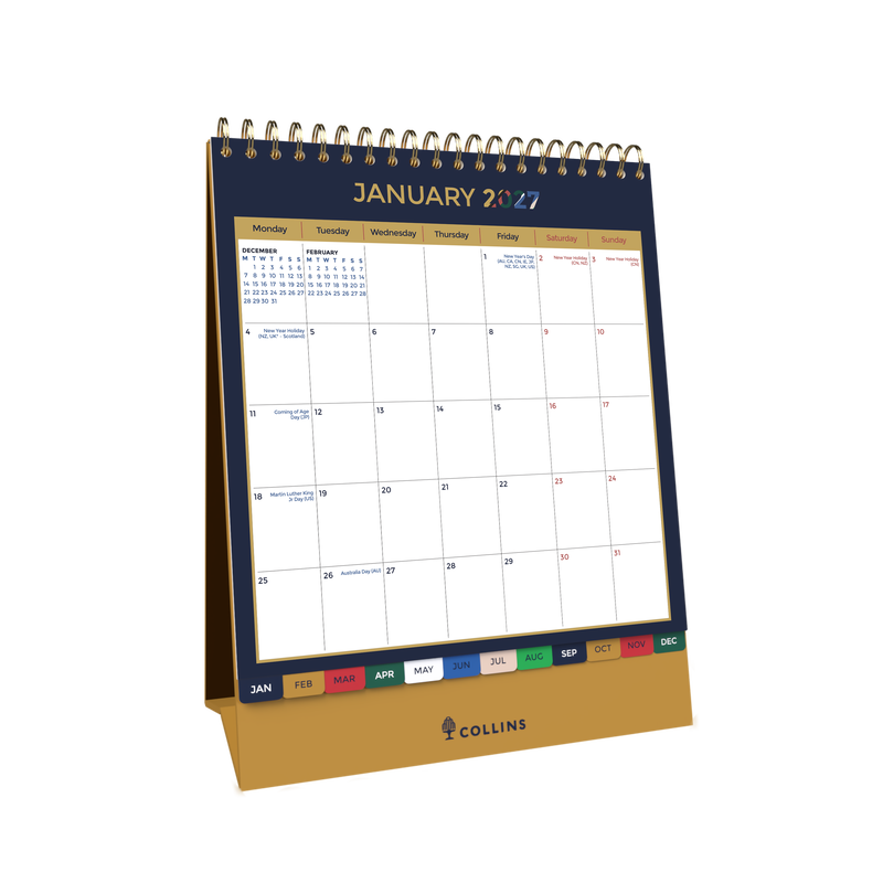 Collins Edge Mira 2027 Desktop Calendar Month to View alternate view