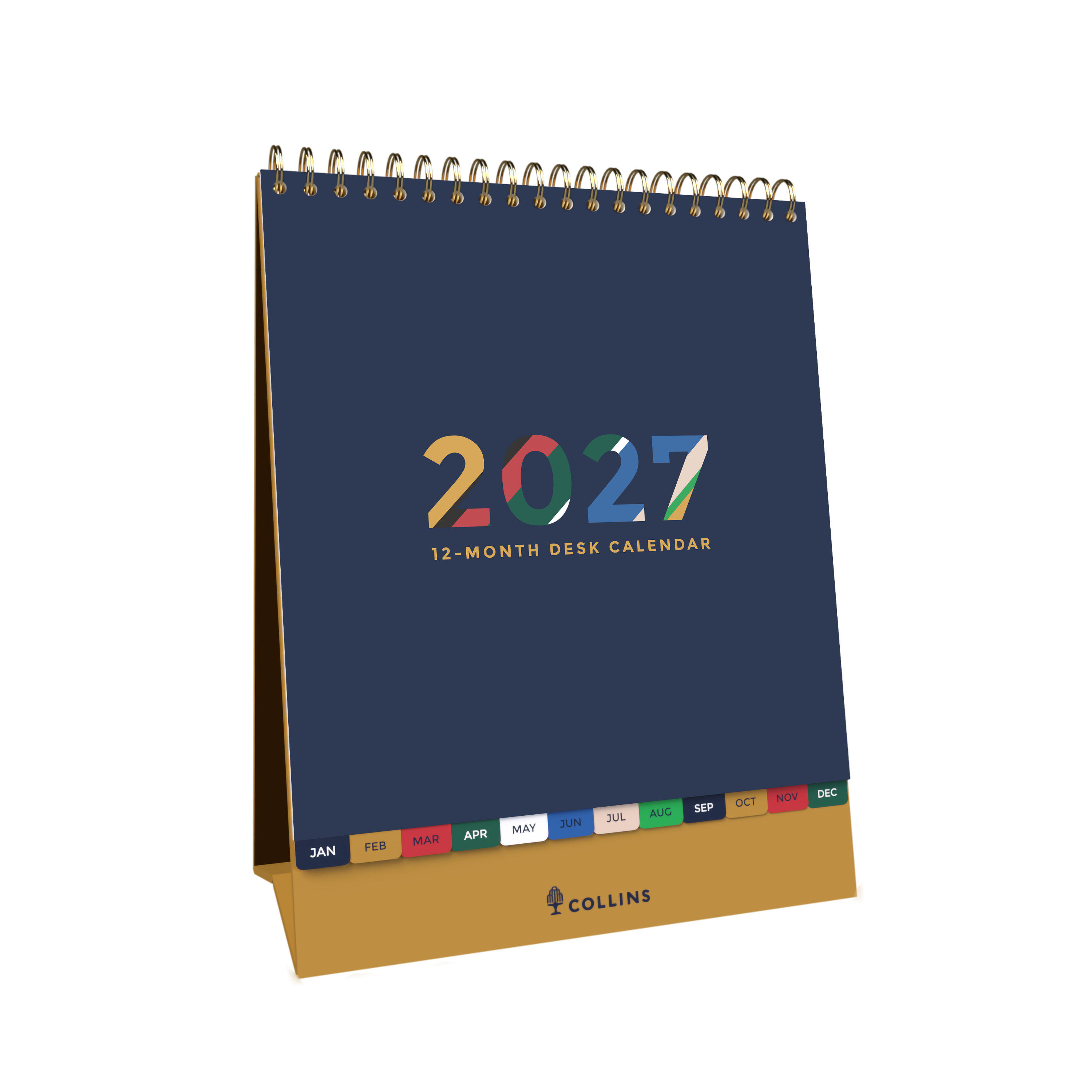 Collins Edge Mira 2027 Desktop Calendar Month to View angled view