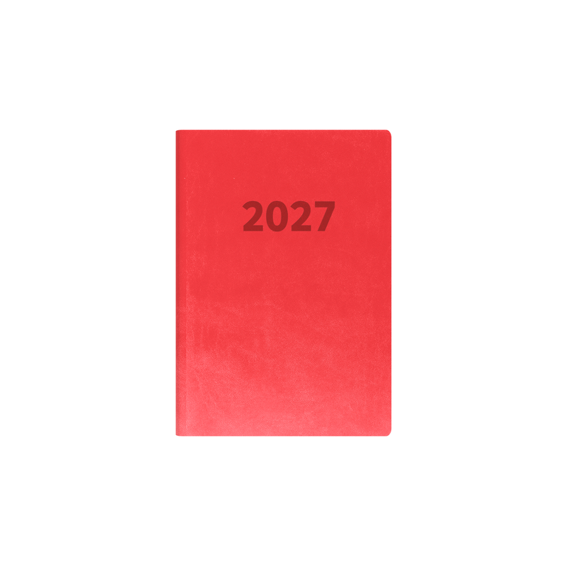 Edge Rainbow 2027 A5 Week to View Red angled view
