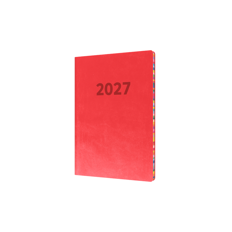 Edge Rainbow 2027 A5 Week to View Red front cover