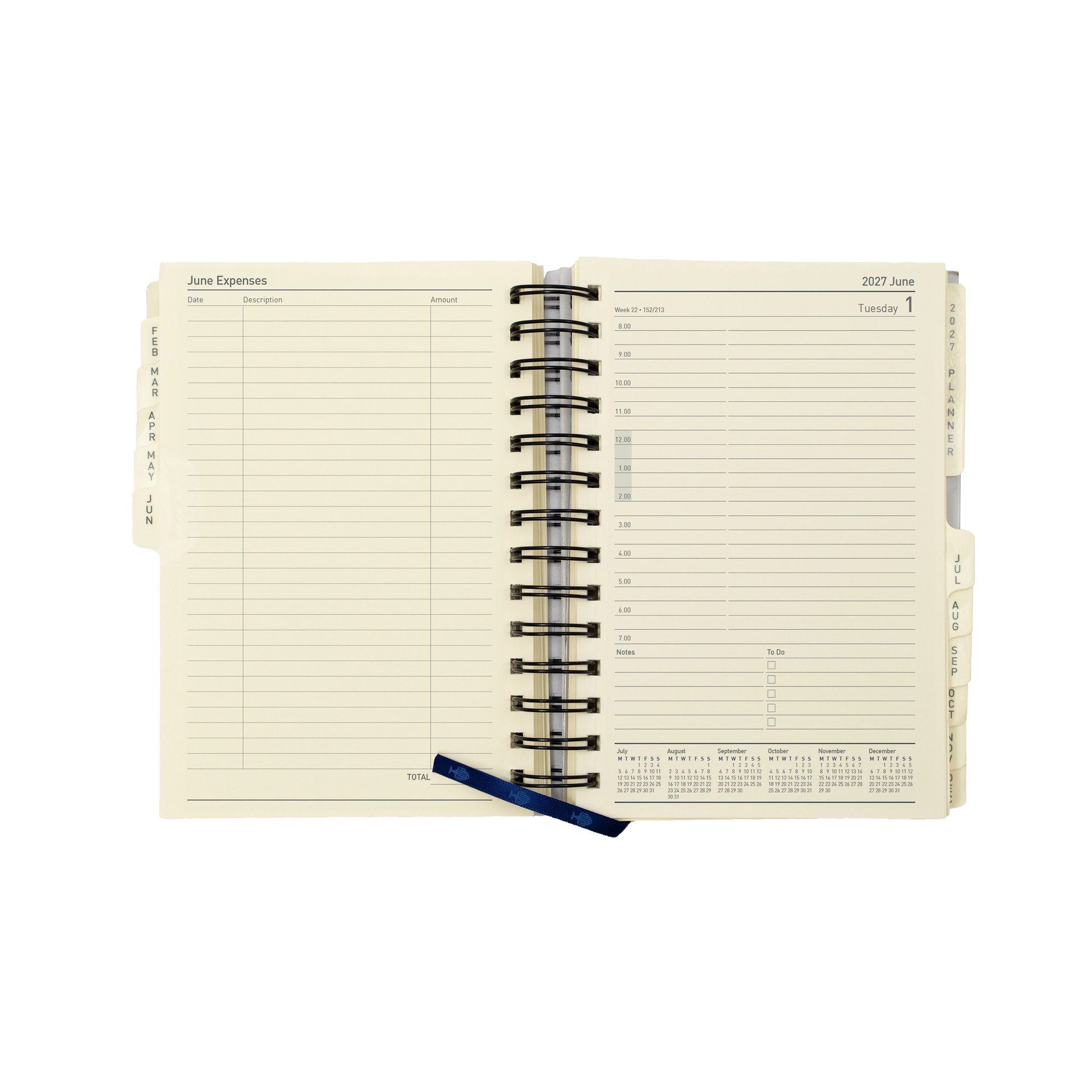 Collins Elite 2027 Compact 190x127mm day to page diary refill open view