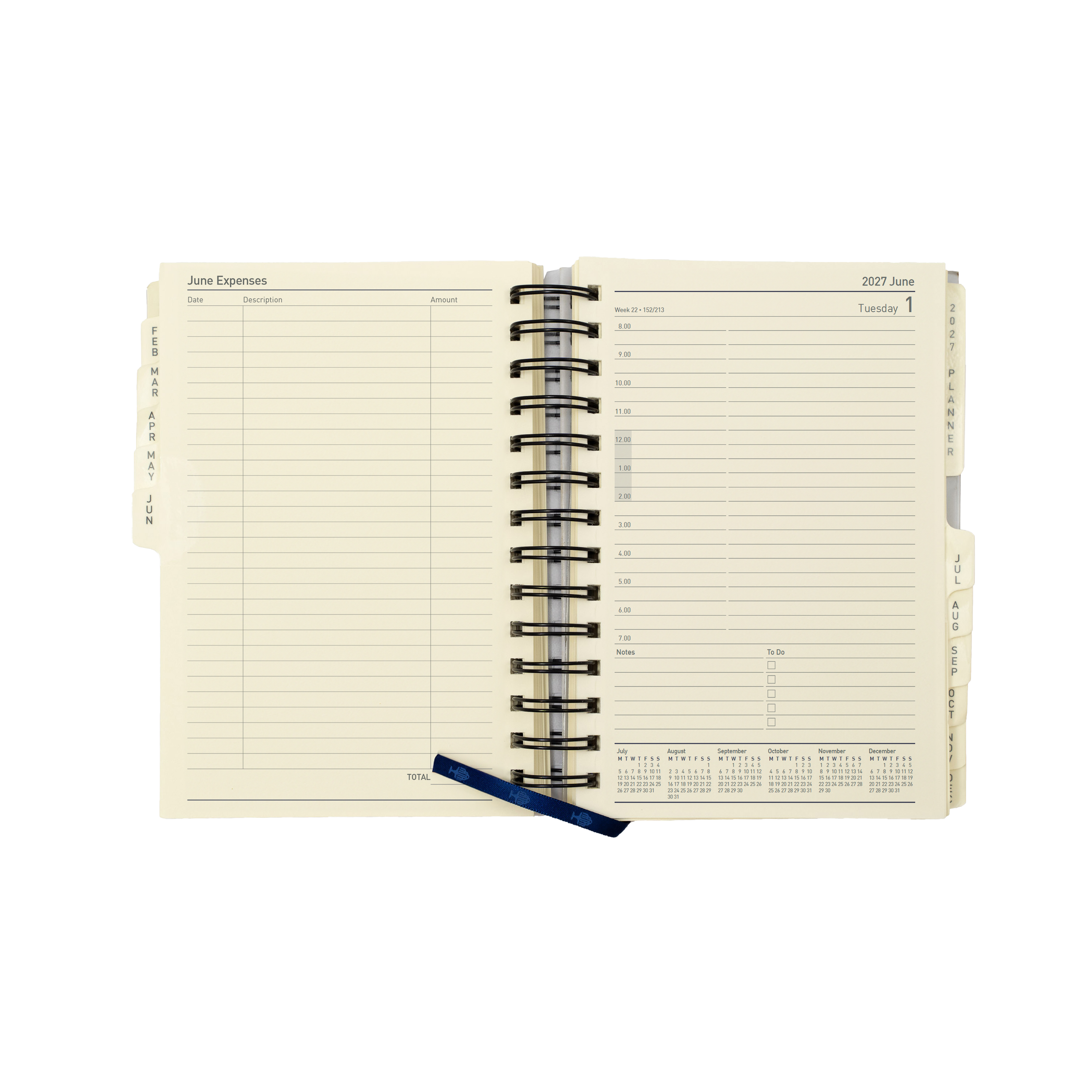 Collins Elite 2027 Compact 190x127mm day to page diary refill open view
