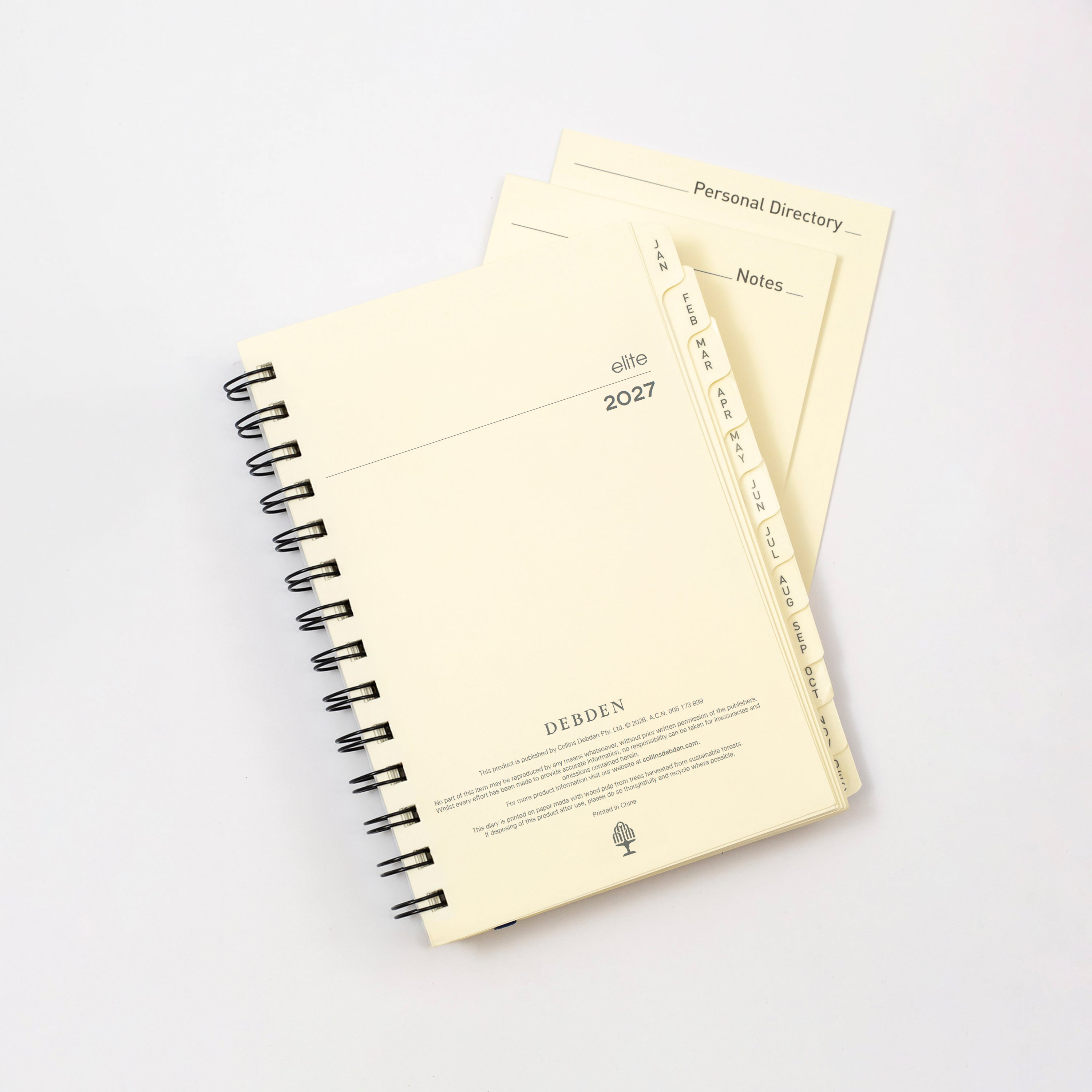 Collins Elite 2027 Compact 190x127mm week to view diary refill angled view