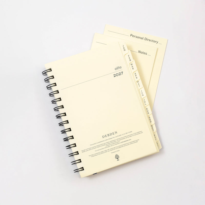 Collins Elite 2027 Compact 190x127mm week to view diary refill angled view