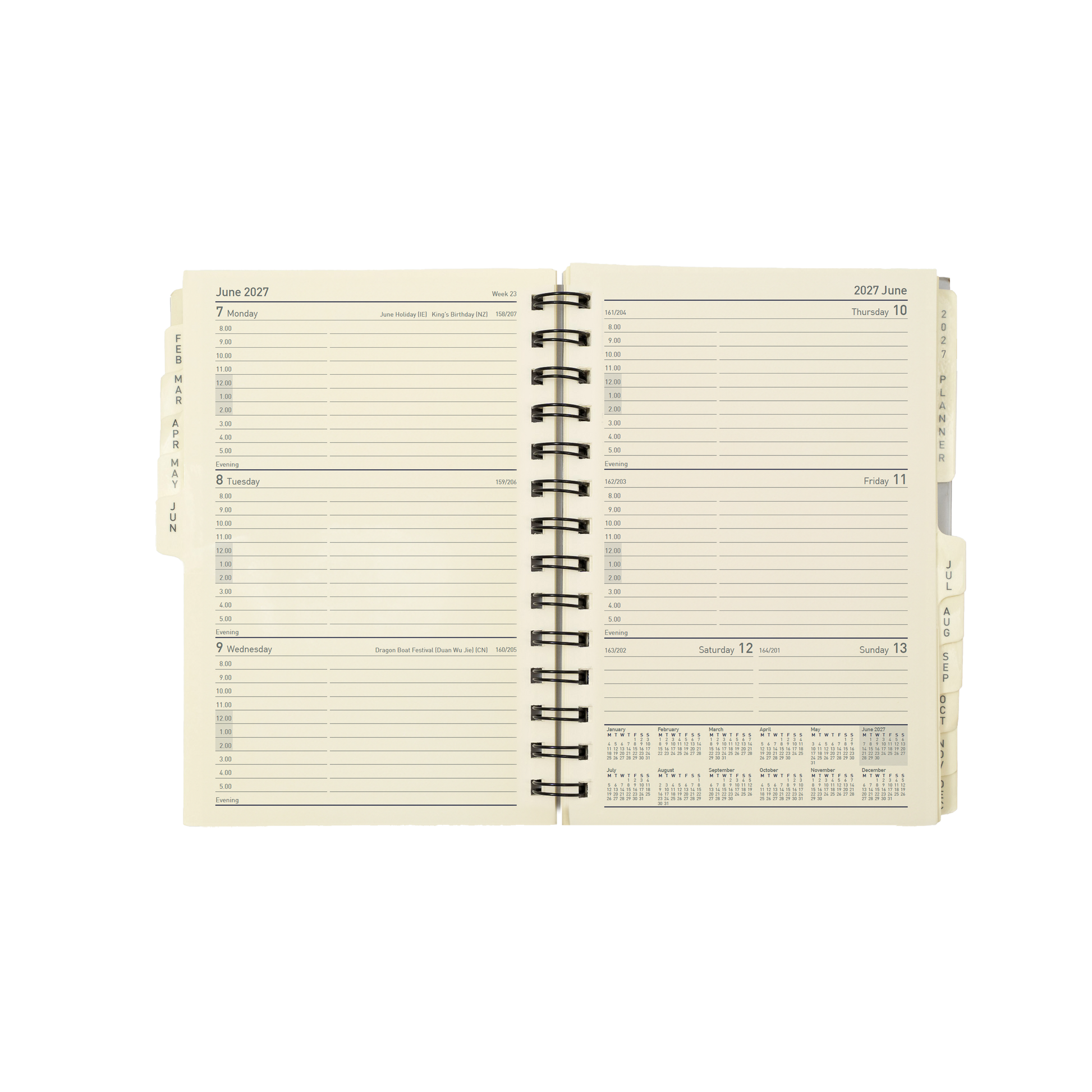 Collins Elite 2027 Compact 190x127mm week to view diary refill open view