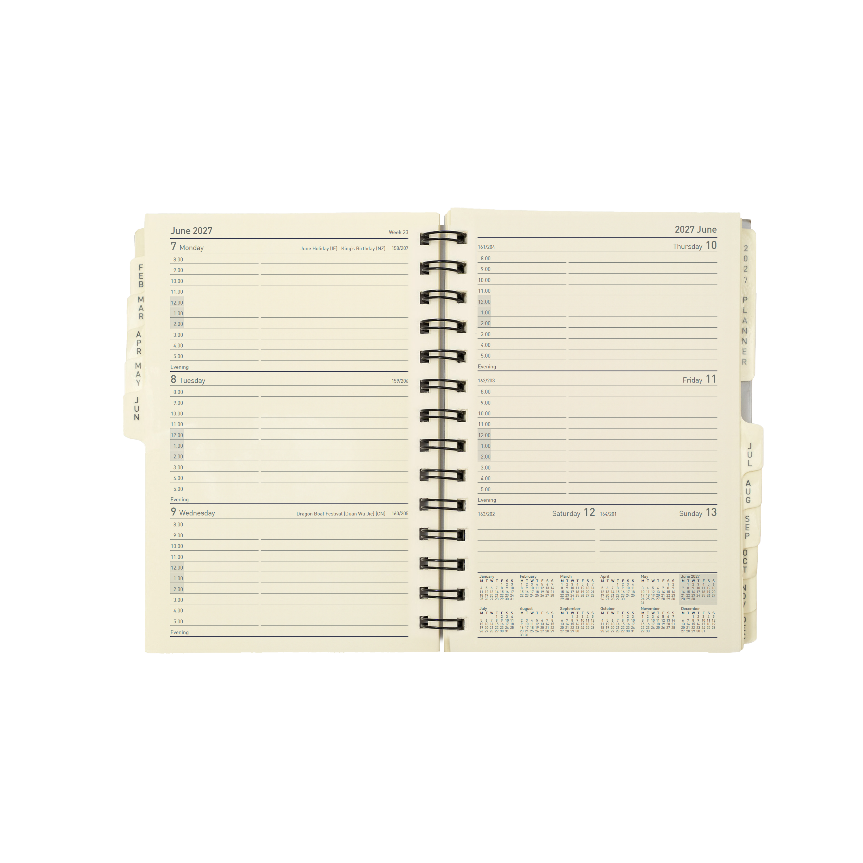 Collins Elite 2027 Compact 190x127mm week to view diary refill open view