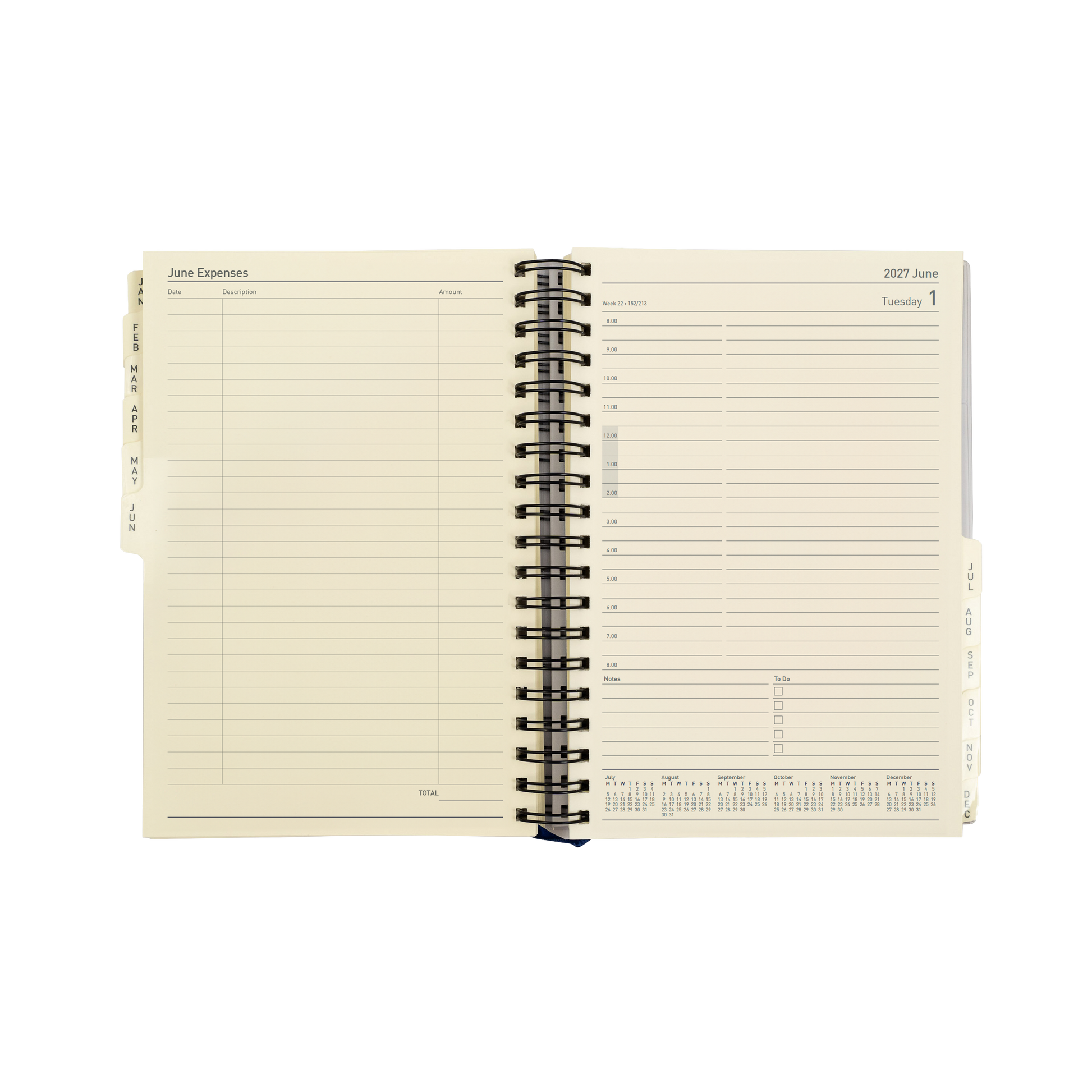 Collins Elite 2027 Executive 246x164mm day to page diary refill open view
