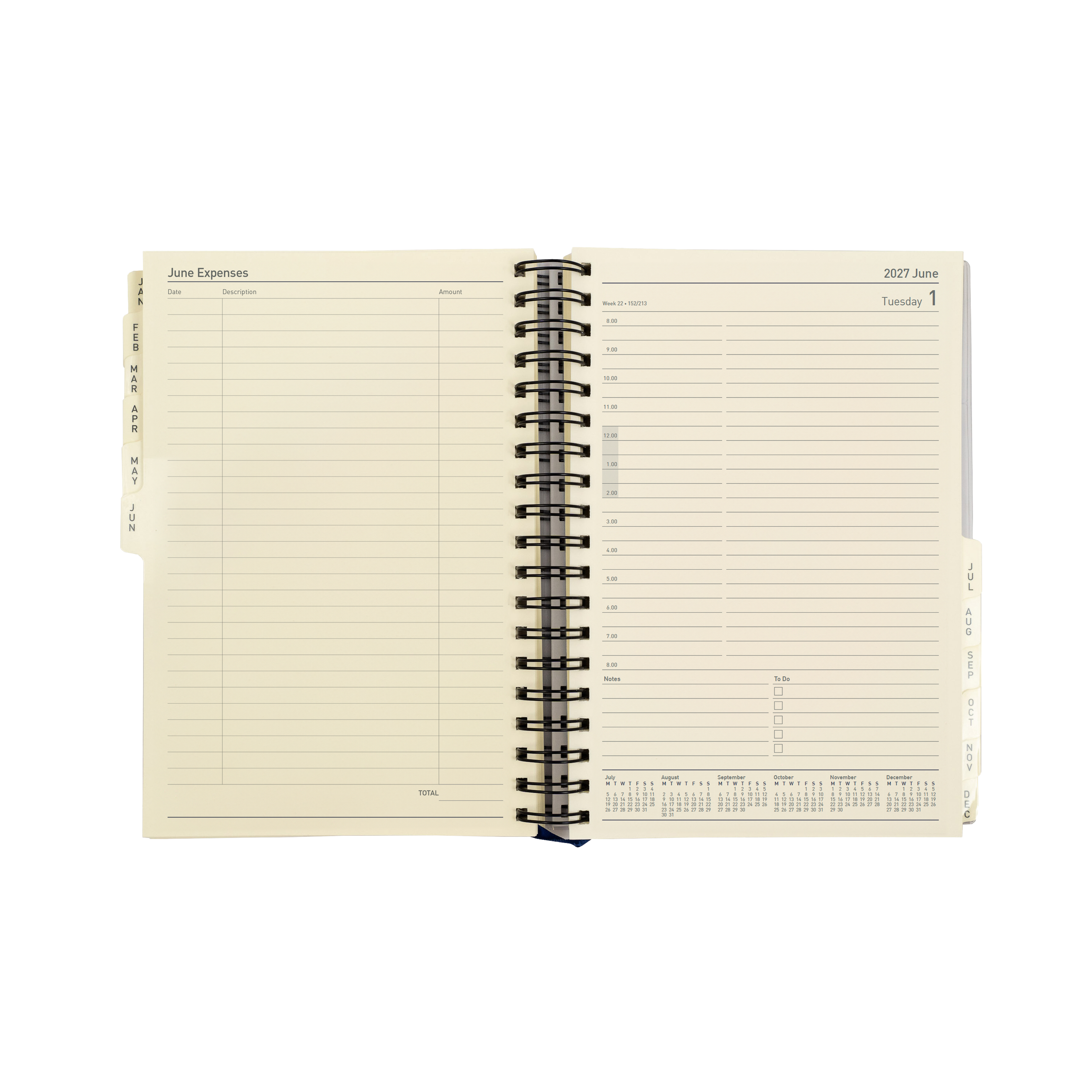 Collins Elite 2027 Executive 246x164mm day to page diary refill open view