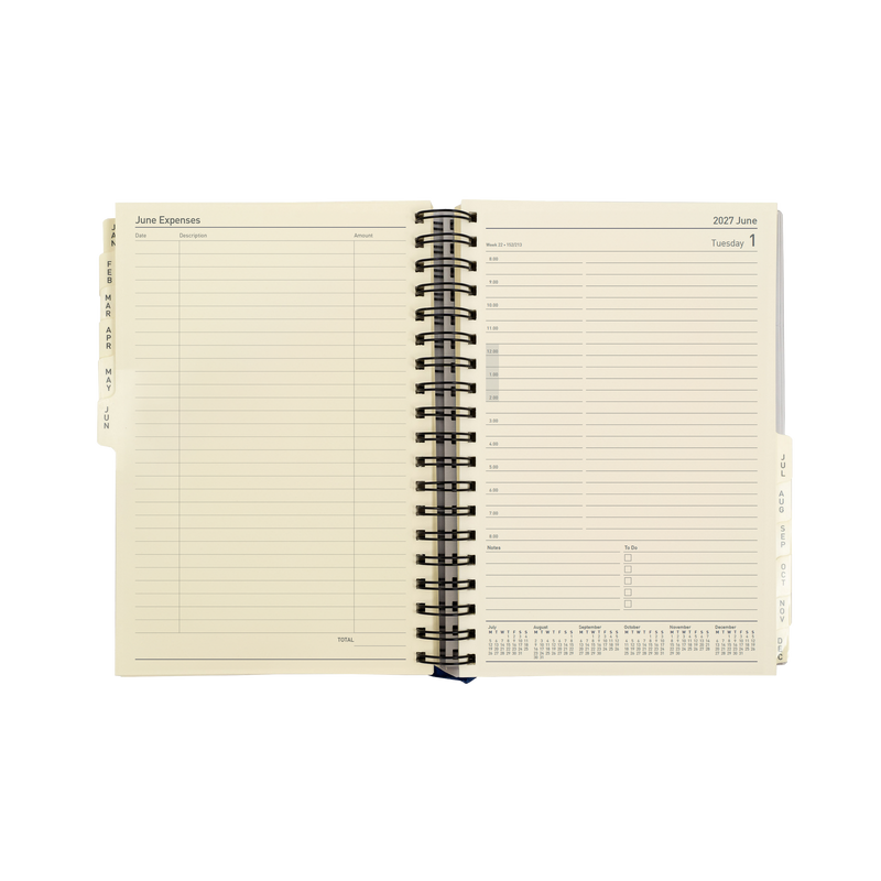 Collins Elite 2027 Executive 246x164mm day to page diary refill open view