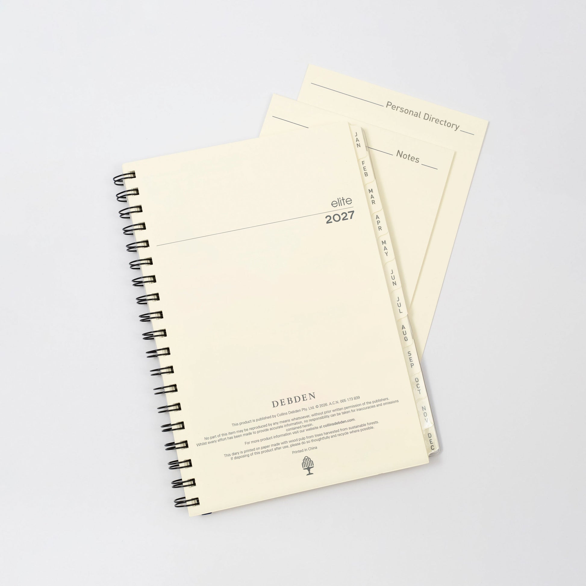 Collins Elite 2027 Executive 246x164mm week to view diary refill angled view