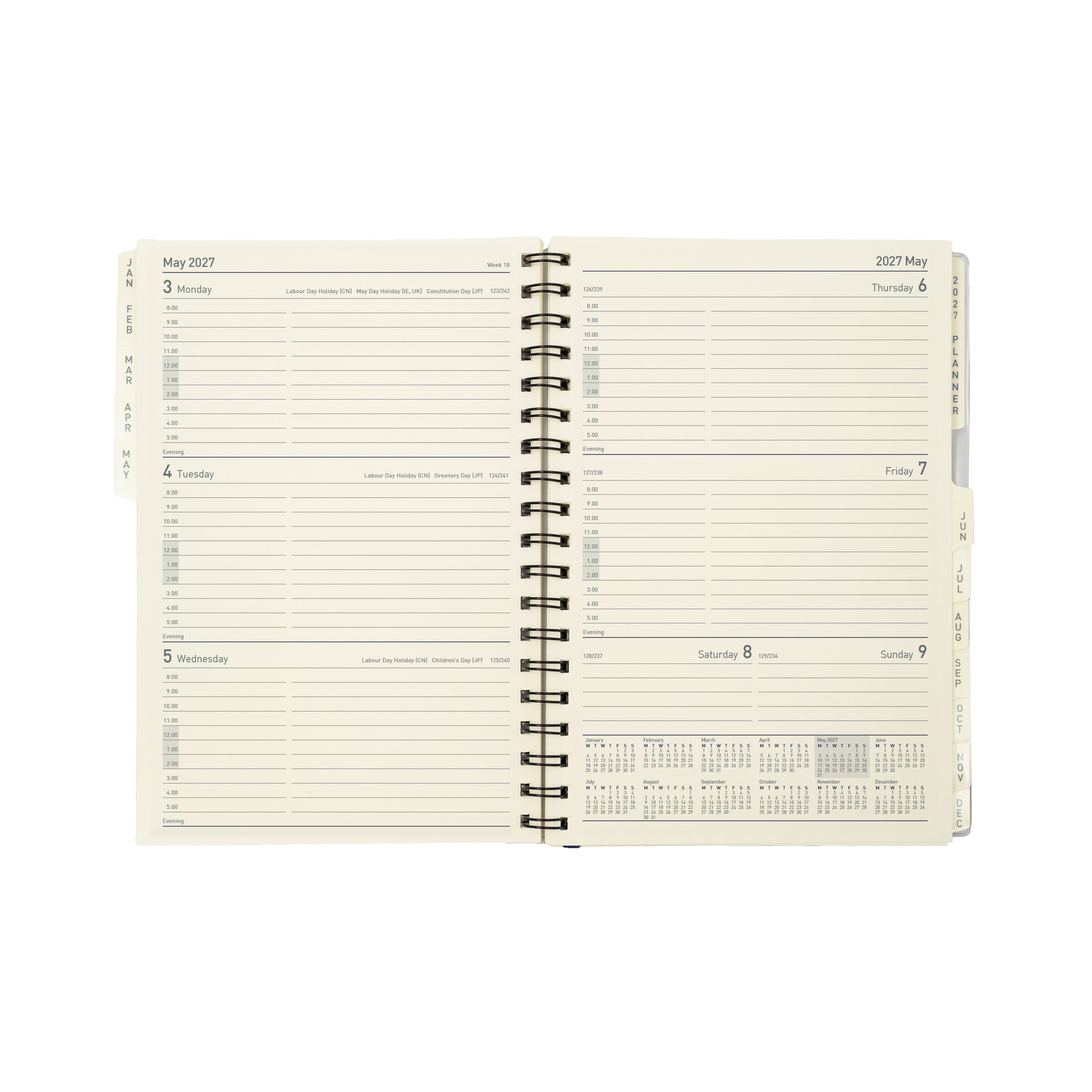 Collins Elite 2027 Executive 246x164mm week to view diary refill open view