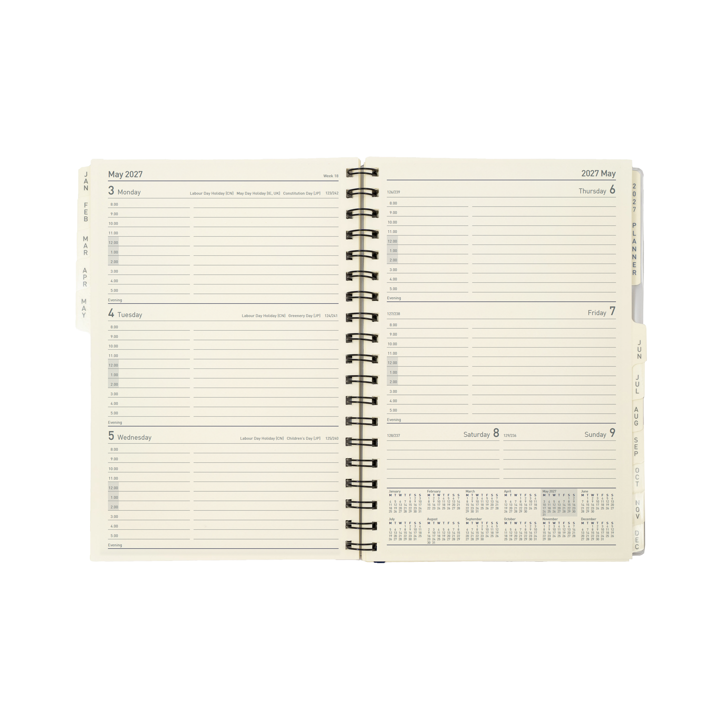 Collins Elite 2027 Executive 246x164mm week to view diary refill open view