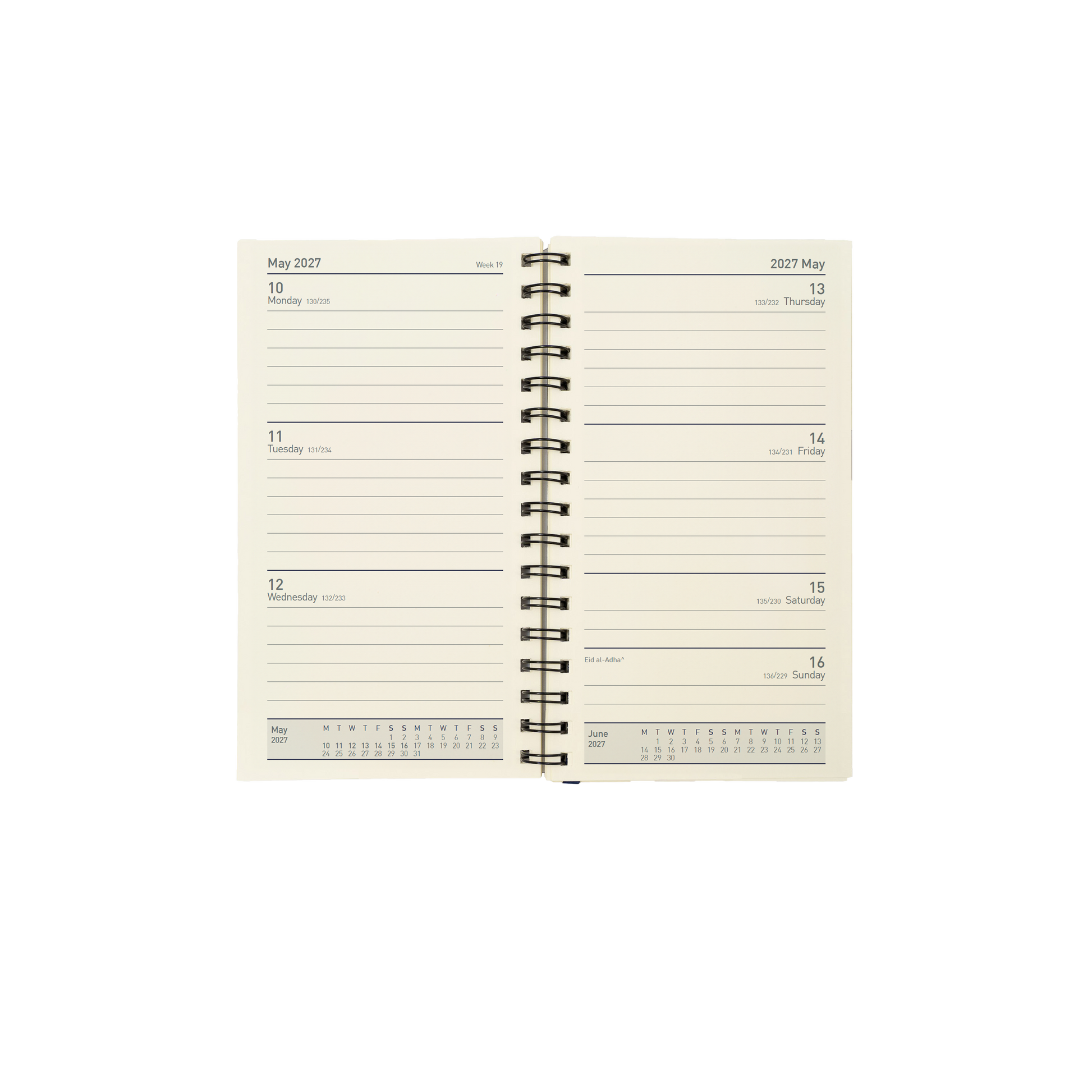 Collins Elite 2027 Pocket 85x152mm week to view diary refill open view