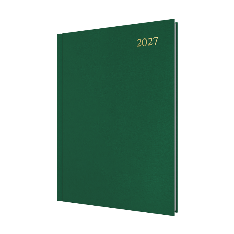 Collins Essential 2027 A4 Day to a Page Diary Green front cover