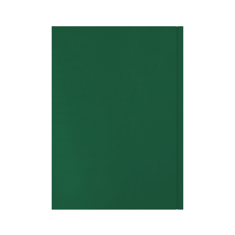 Collins Essential 2027 A4 day to a page diary green cover and spine detail