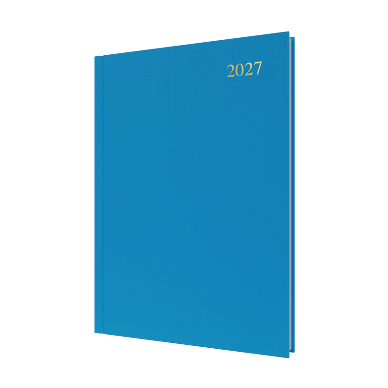 Collins Essential 2027 A4 Day to a Page Diary Light Blue front cover