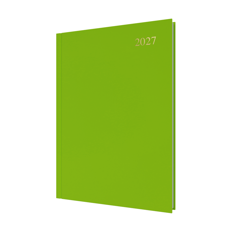 Collins Essential 2027 A4 Day to a Page Diary Lime front cover