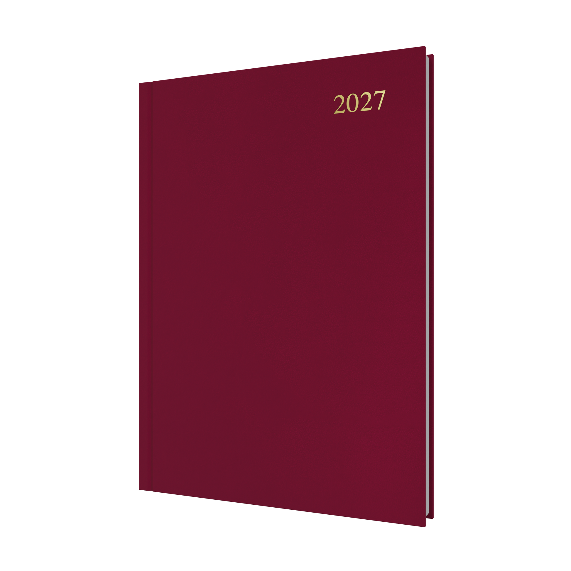 Collins Essential 2027 A4 Day to a Page Diary Maroon front cover