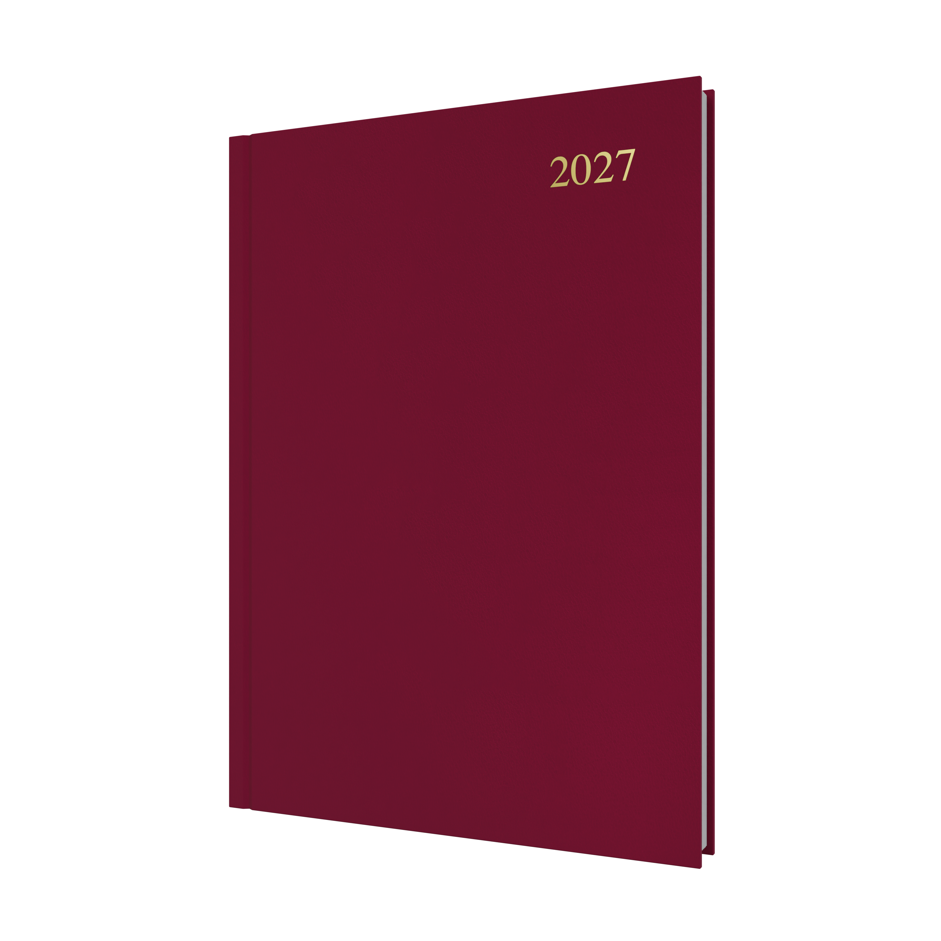 Collins Essential 2027 A4 Day to a Page Diary Maroon front cover