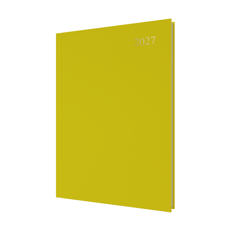 Collins Essential 2027 A4 Day to a Page Diary Yellow front cover