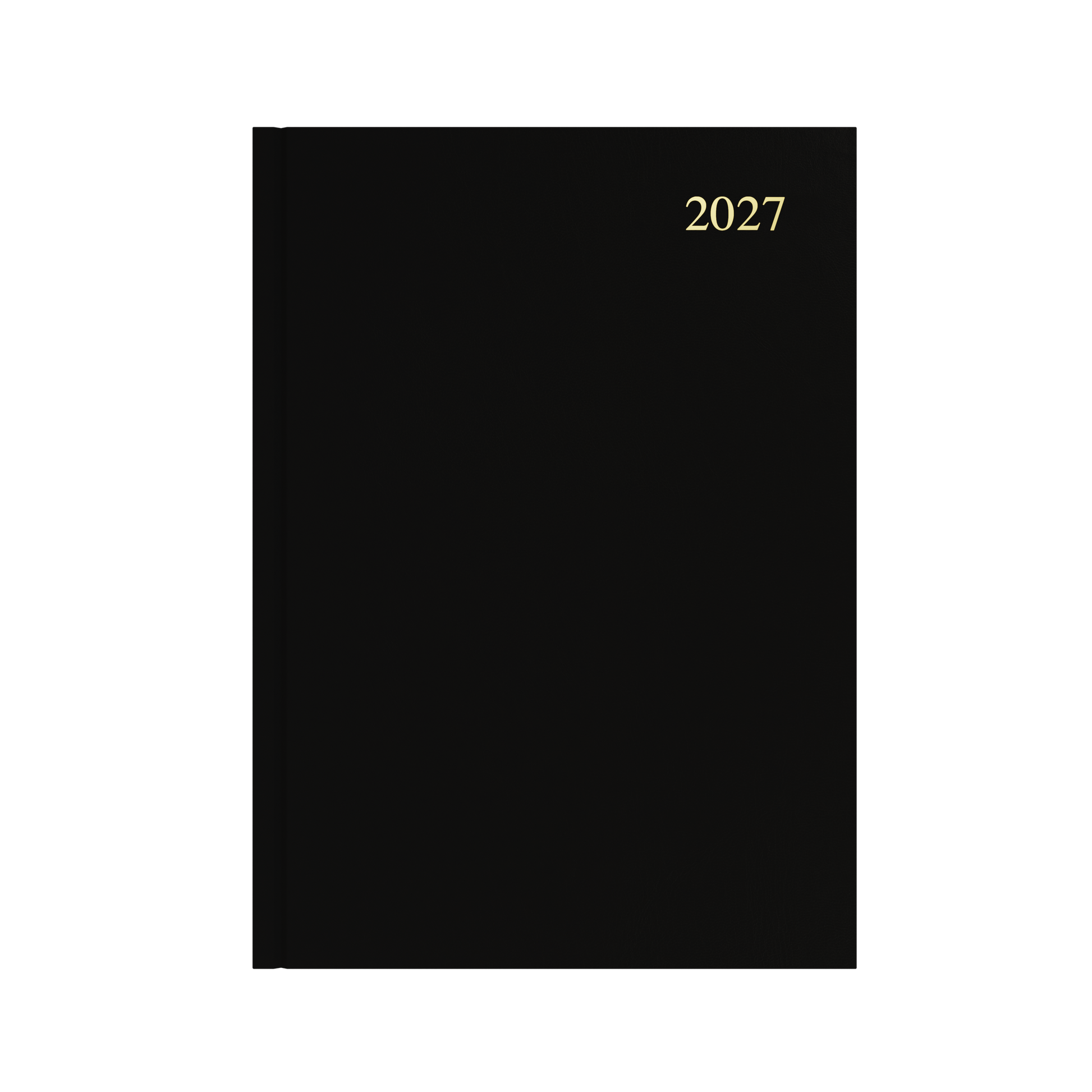 Collins Essential 2027 A4 week to view diary black cover angled view