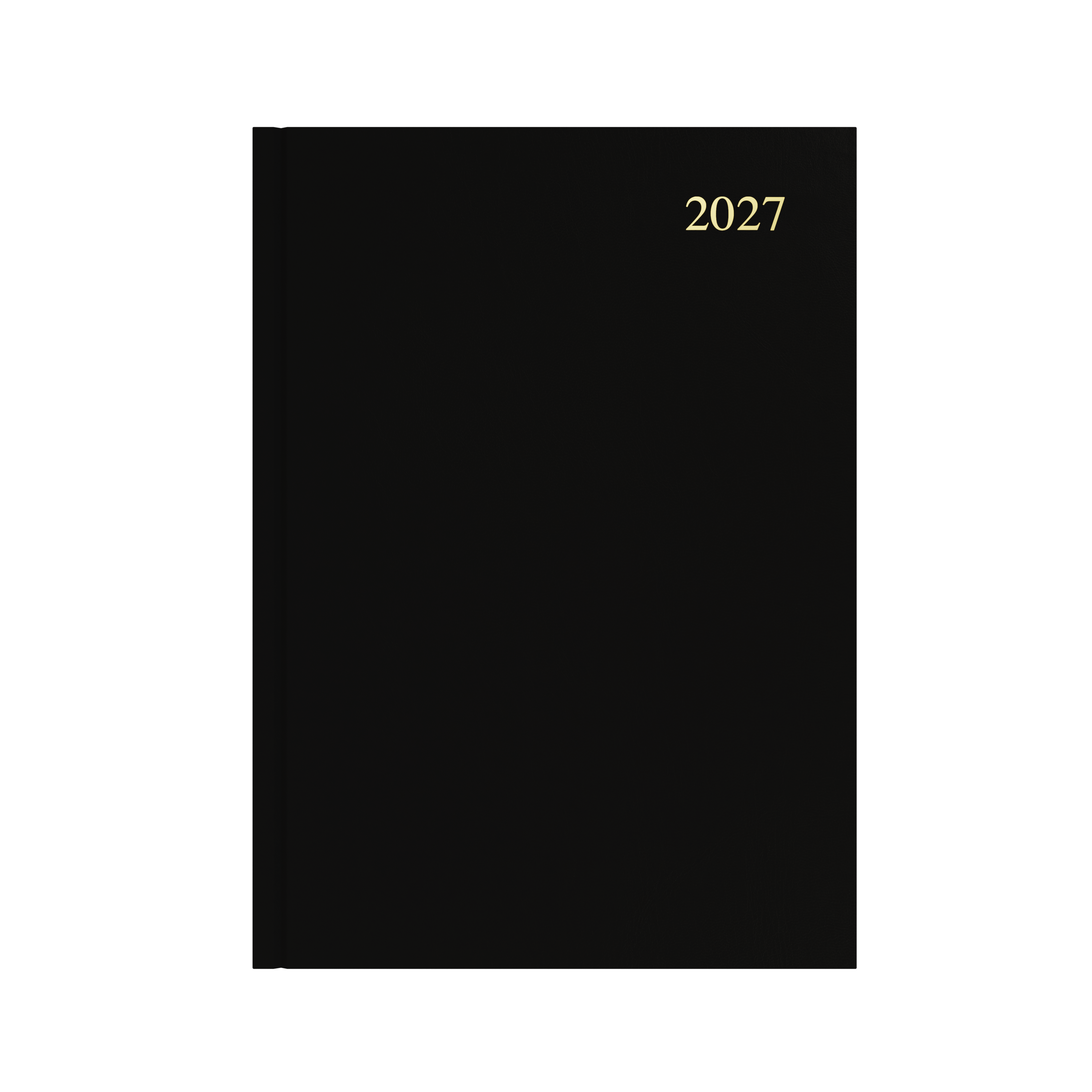 Collins Essential 2027 A4 week to view diary black cover angled view