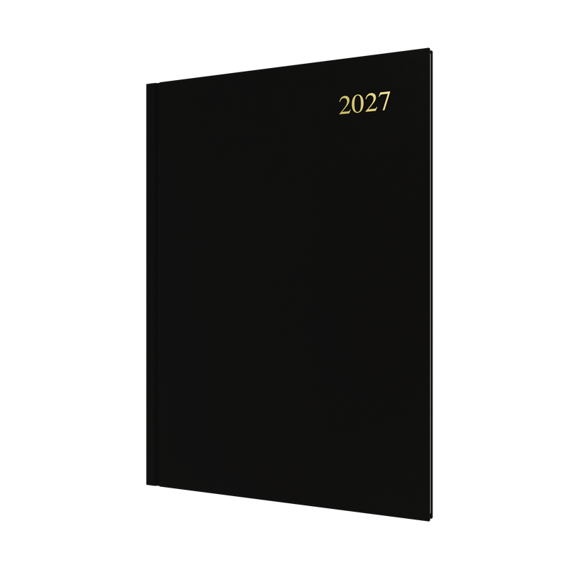 Collins Essential 2027 A4 Week to View Diary Black front cover