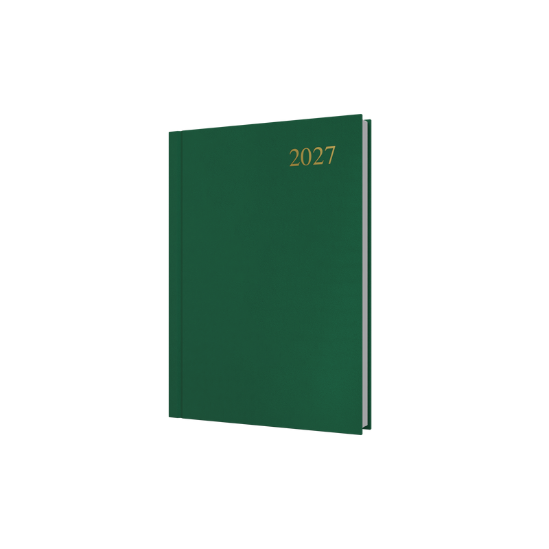 Collins Essential 2027 A5 Day to a Page Diary Green front cover