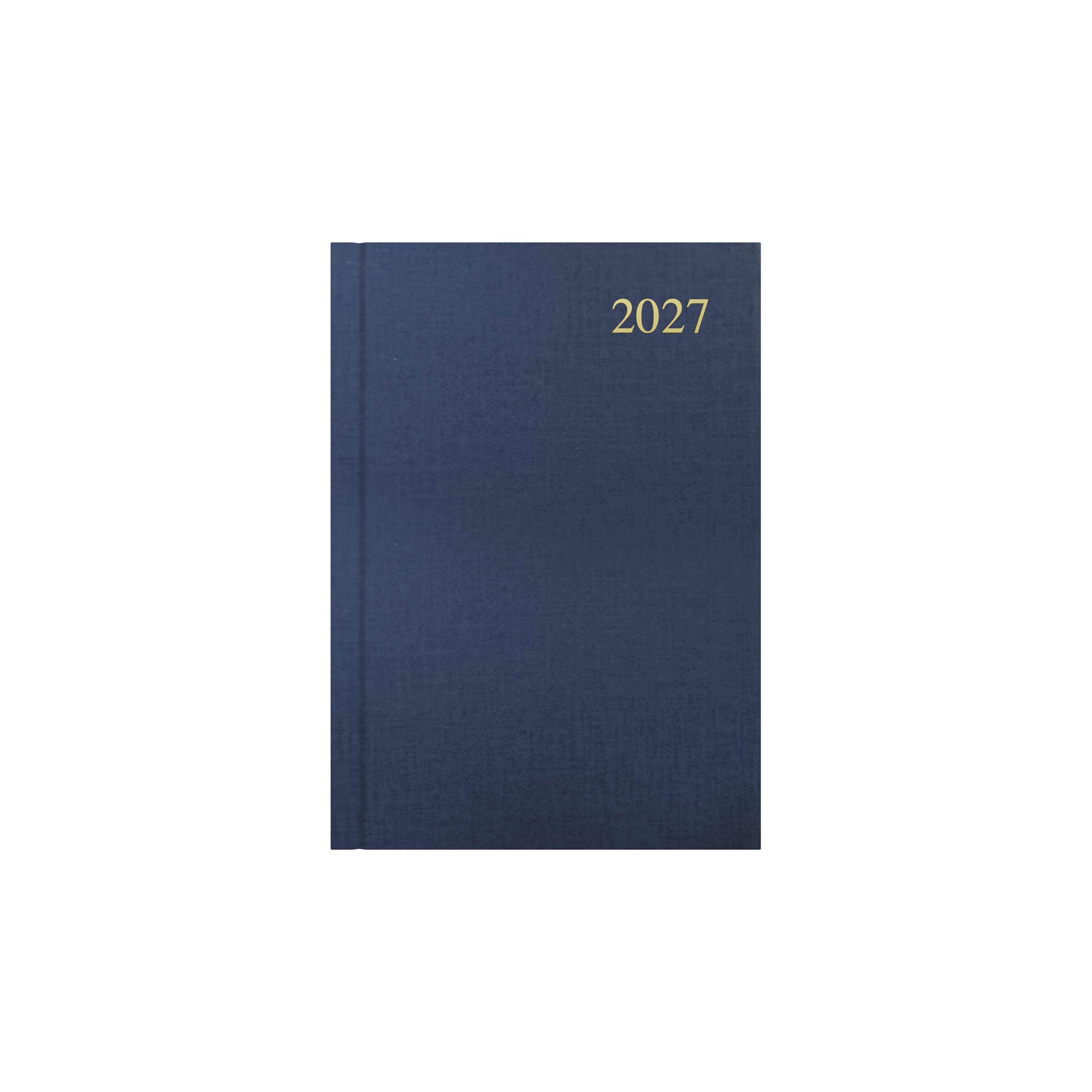 Collins Essential 2027 A5 day to a page diary grey cover angled view