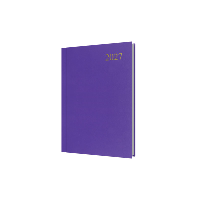 Collins Essential 2027 A5 Day to a Page Diary Purple front cover