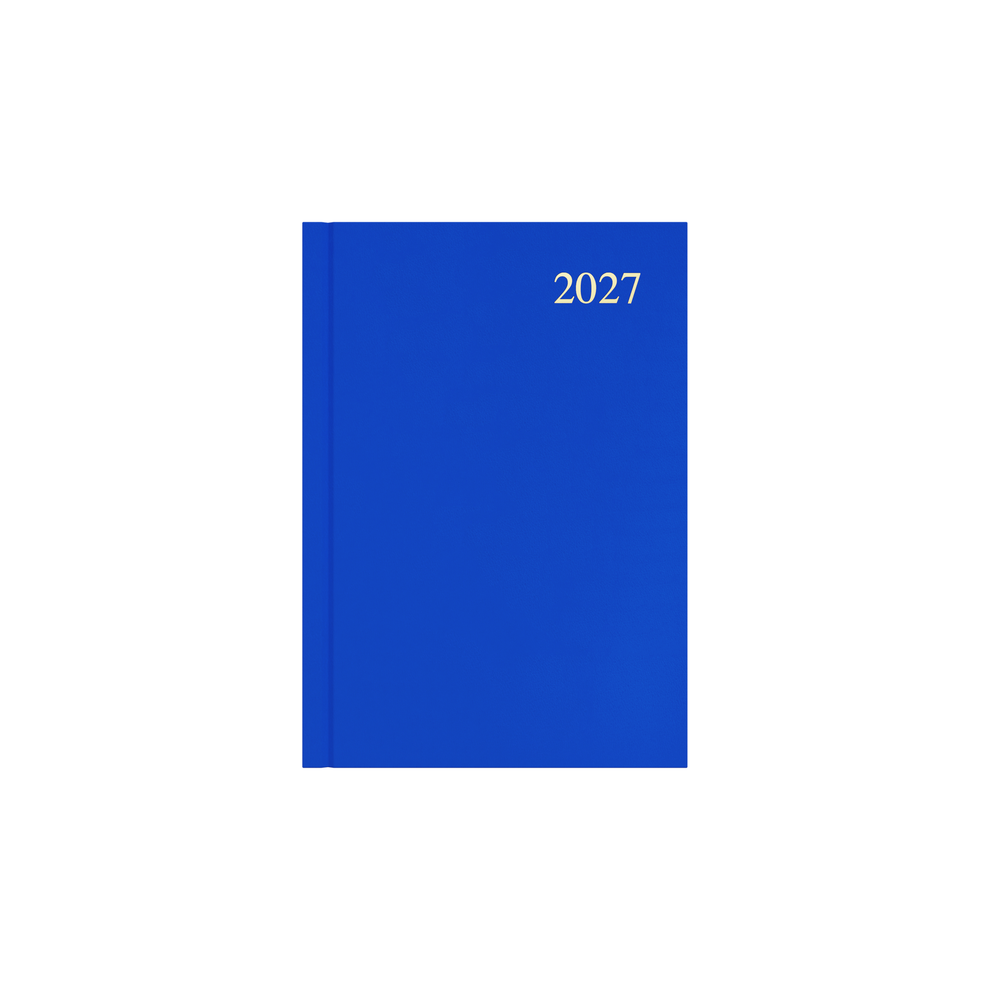 Collins Essential 2027 A5 week to view diary blue cover angled view