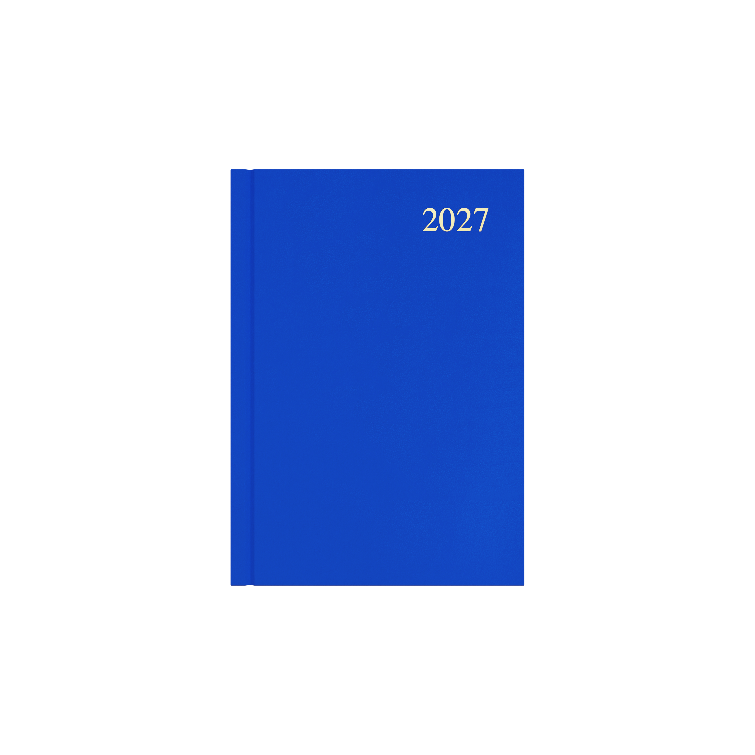 Collins Essential 2027 A5 week to view diary blue cover angled view