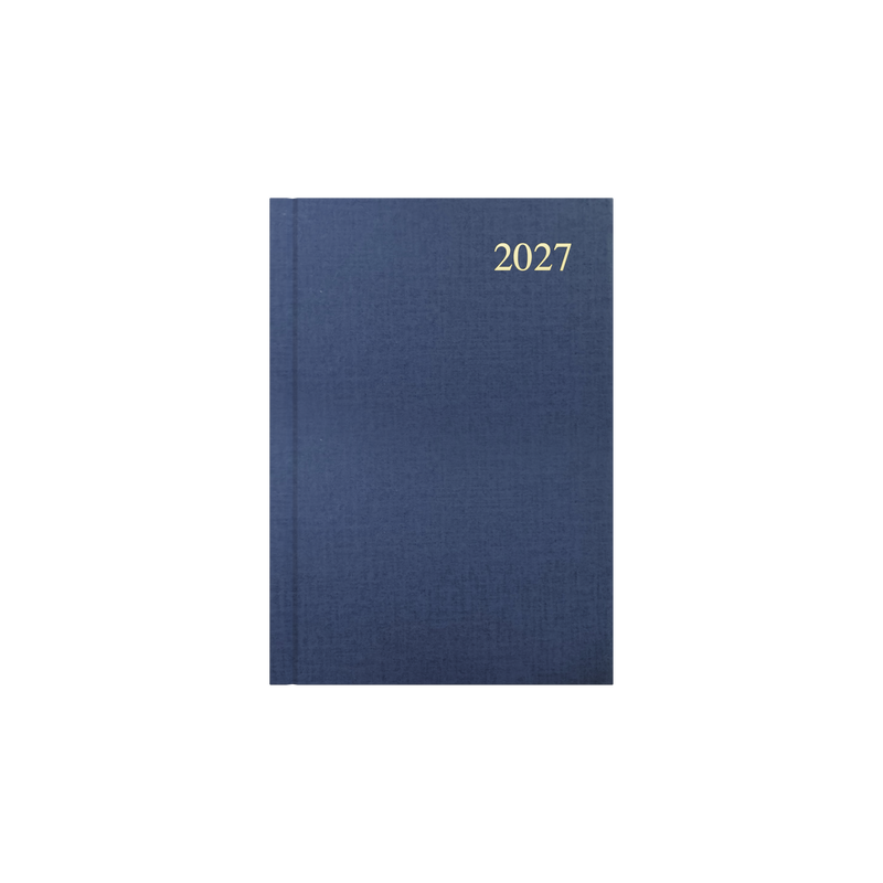 Collins Essential 2027 A5 week to view diary grey cover angled view