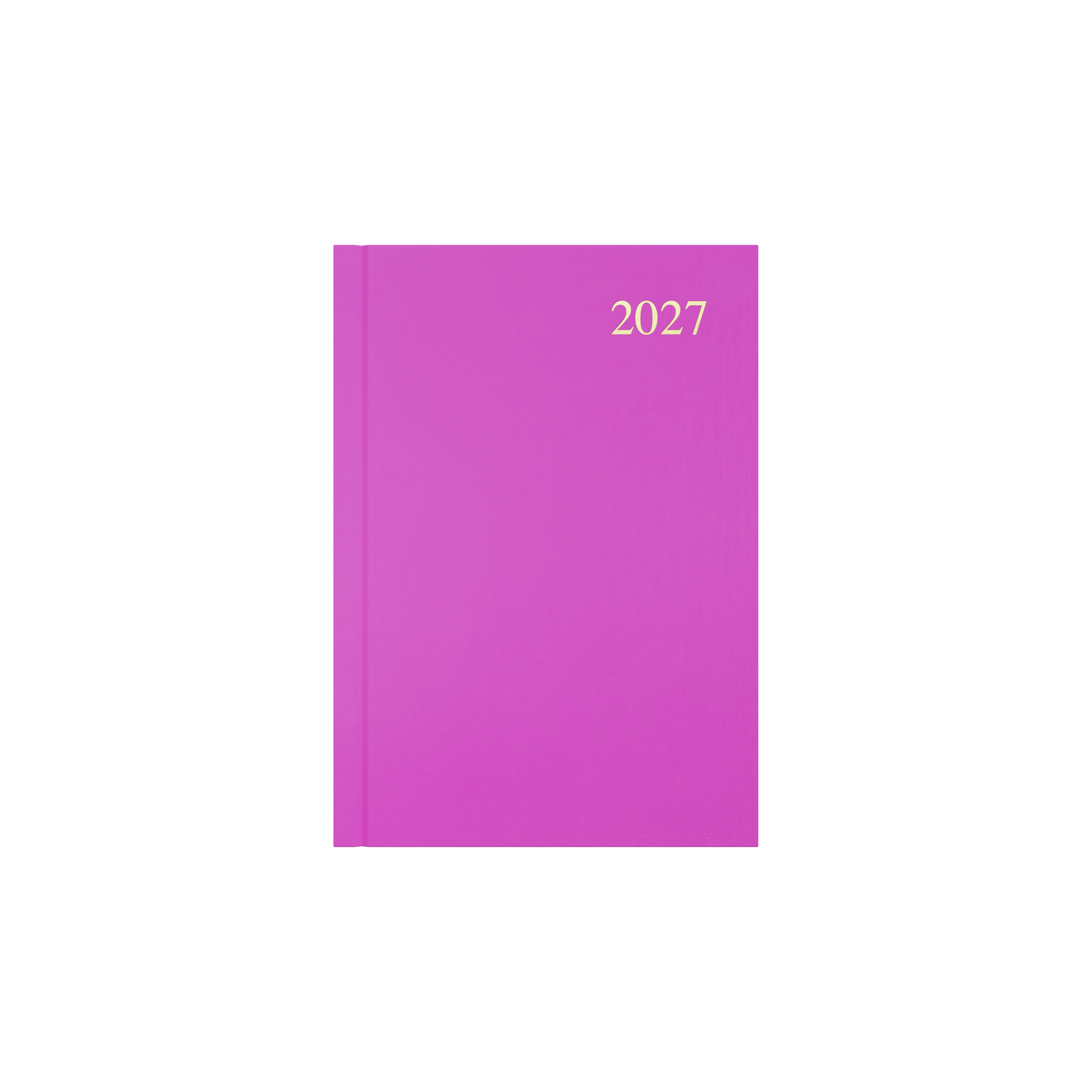 Collins Essential 2027 A5 week to view diary pink cover angled view