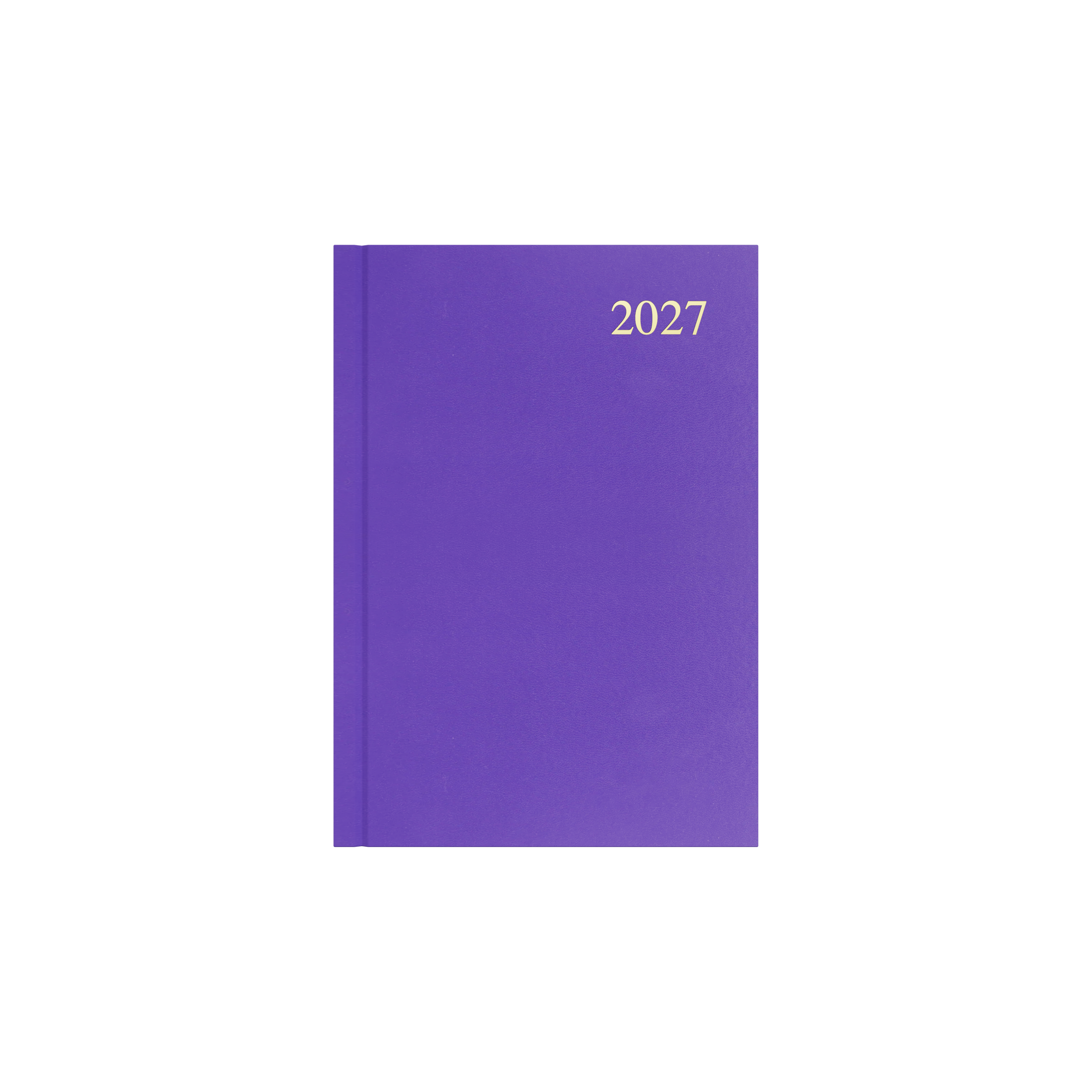 Collins Essential 2027 A5 week to view diary purple cover angled view