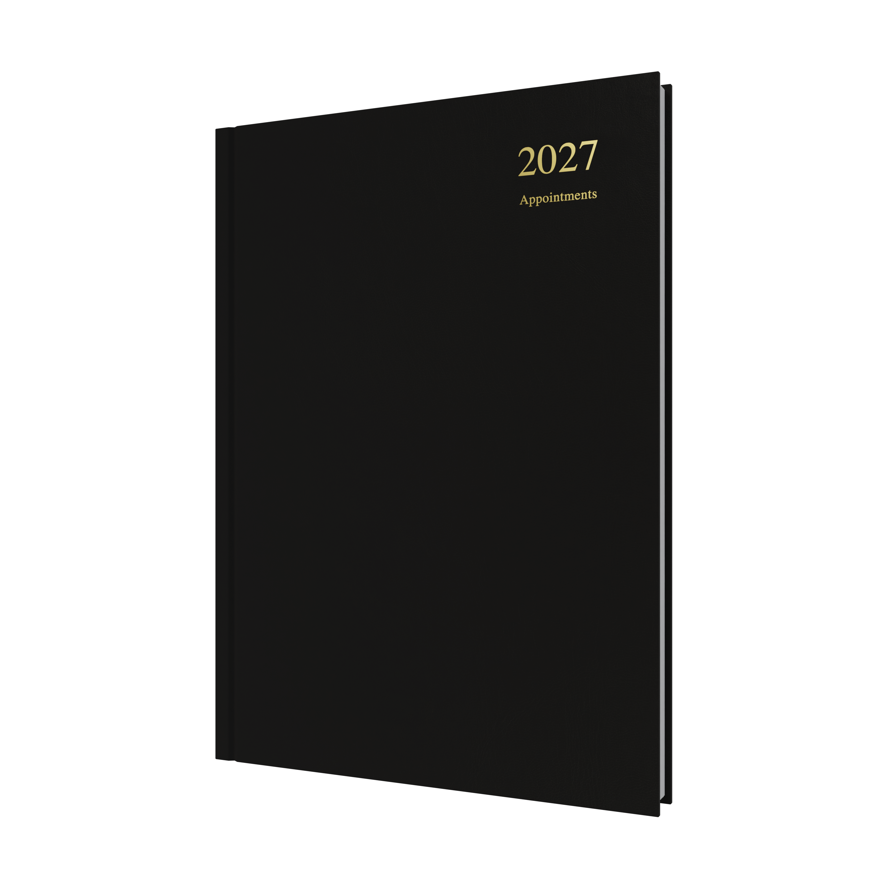 Collins Essential Appointment 2027 A4 Day to a Page Diary Black front cover
