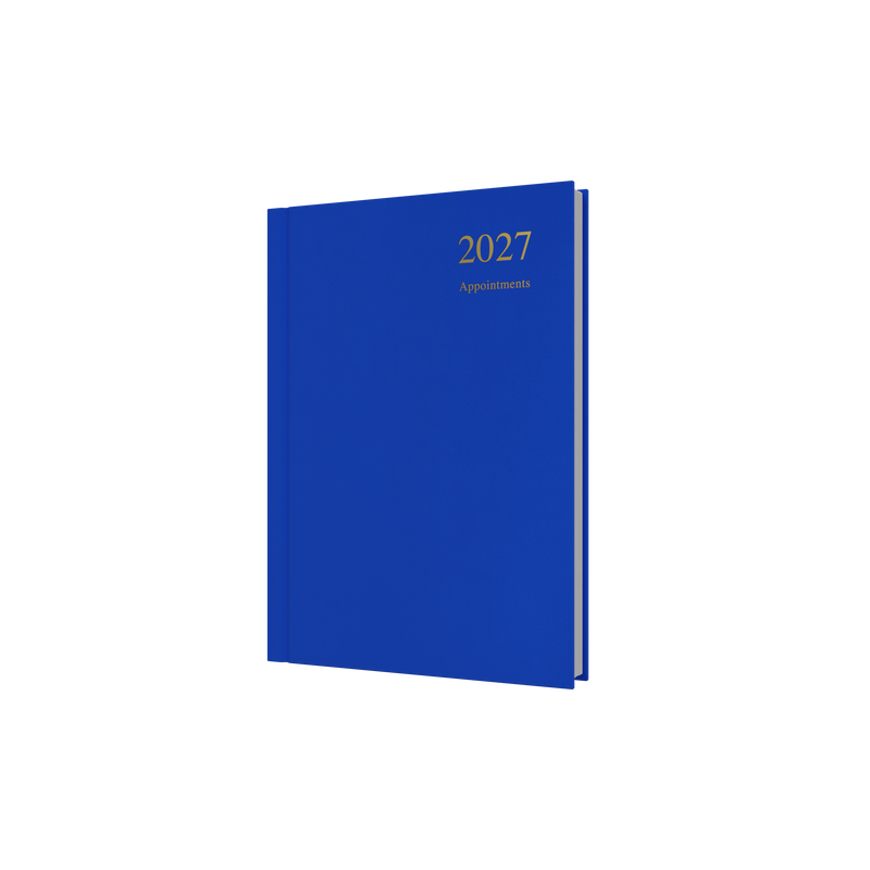 Collins Essential Appointment 2027 A5 Day to a Page Diary Blue front cover