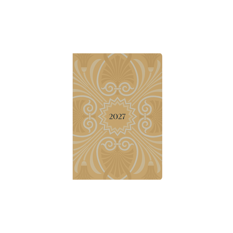 Lavish Lux 2027 A5 Week to View Yellow angled view