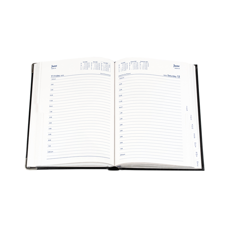 Collins Management 2027 A5 Day to Page Black angled view