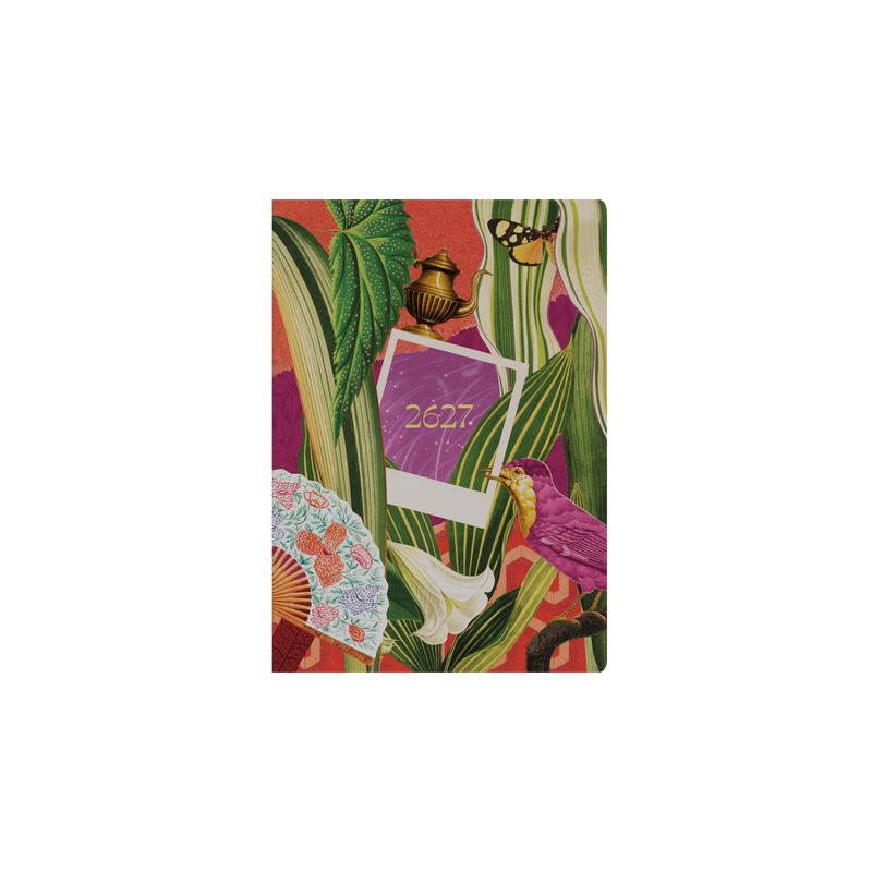 Collins Modern Organic 2027 A5 Week to View Recycled Bird angled view