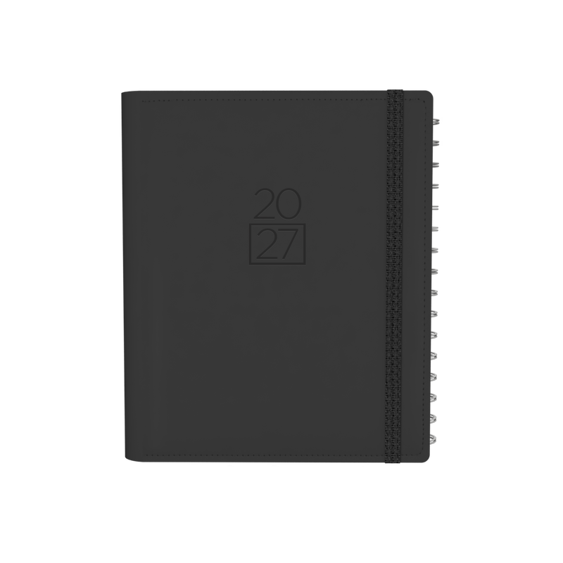 Plan + Note Pro 2027 A5 Week to View Charcoal angled view