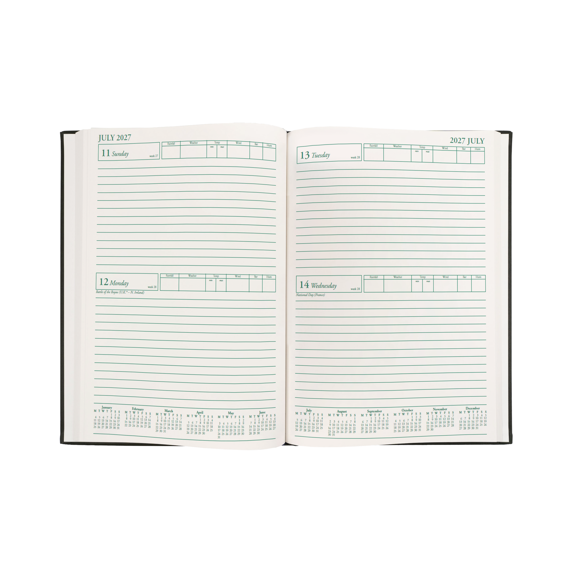Rural Management 2027 A4 2 Days to a Page Green angled view