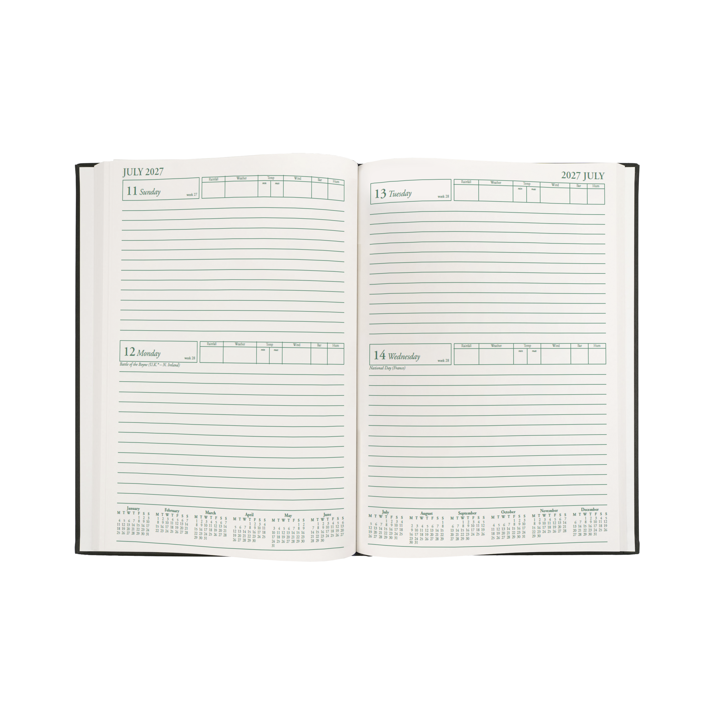 Rural Management 2027 A4 2 Days to a Page Green angled view