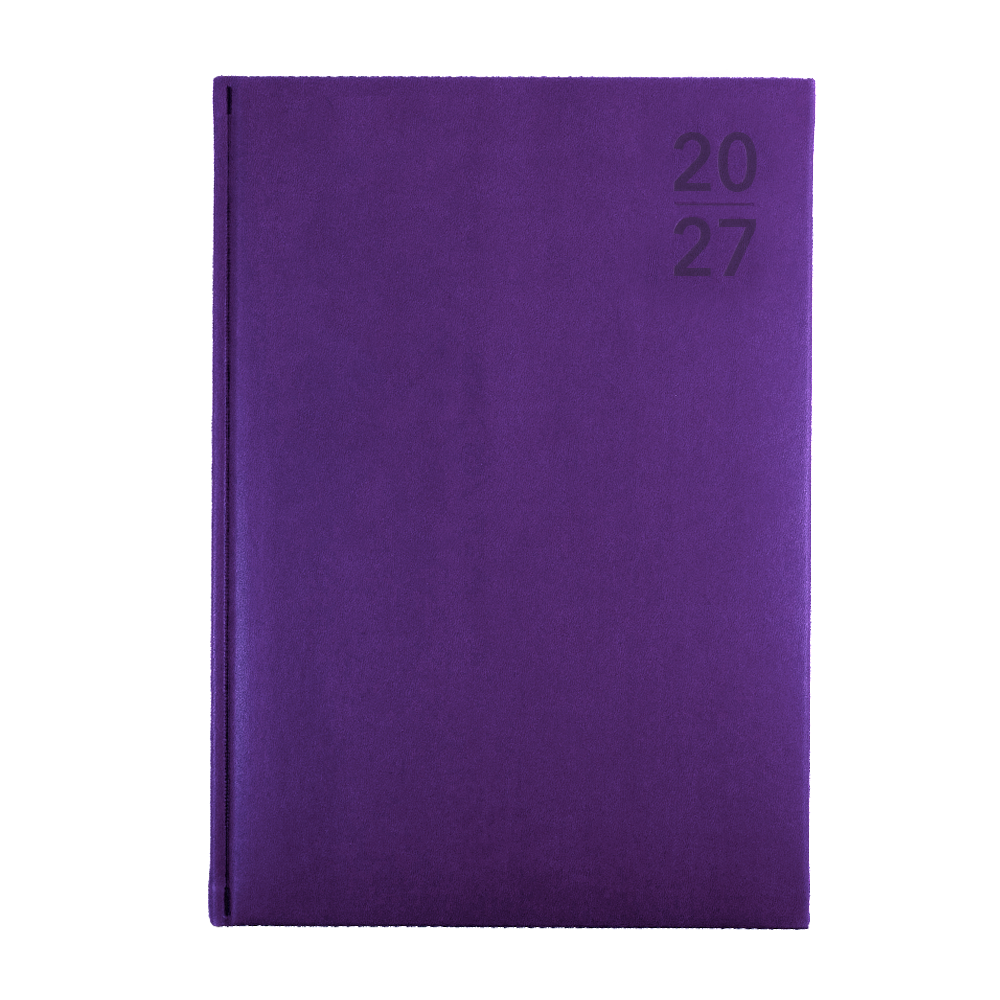 Collins Silhouette 2027 A4 Week to View Purple angled view