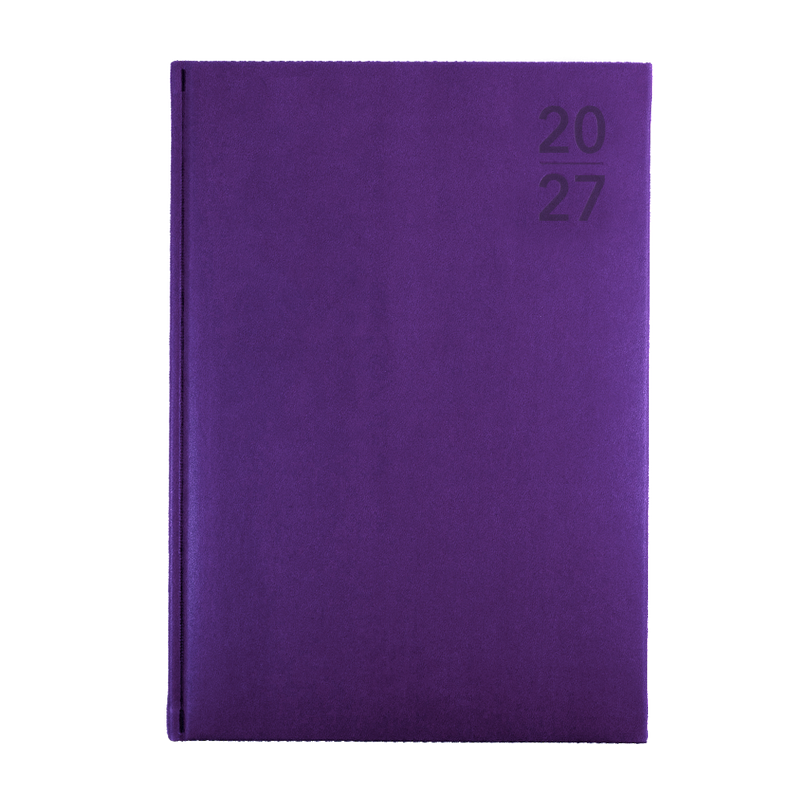 Collins Silhouette 2027 A4 Week to View Purple angled view