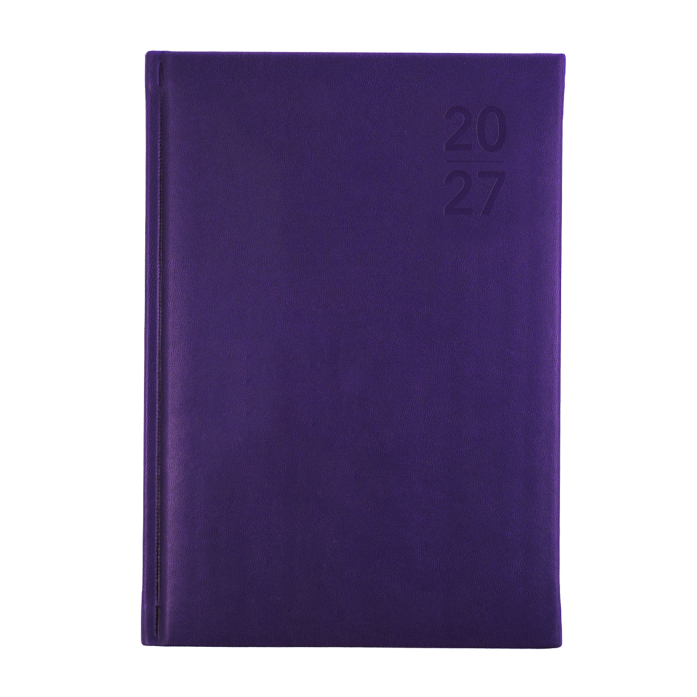 Collins Silhouette 2027 A5 Week to View Purple angled view